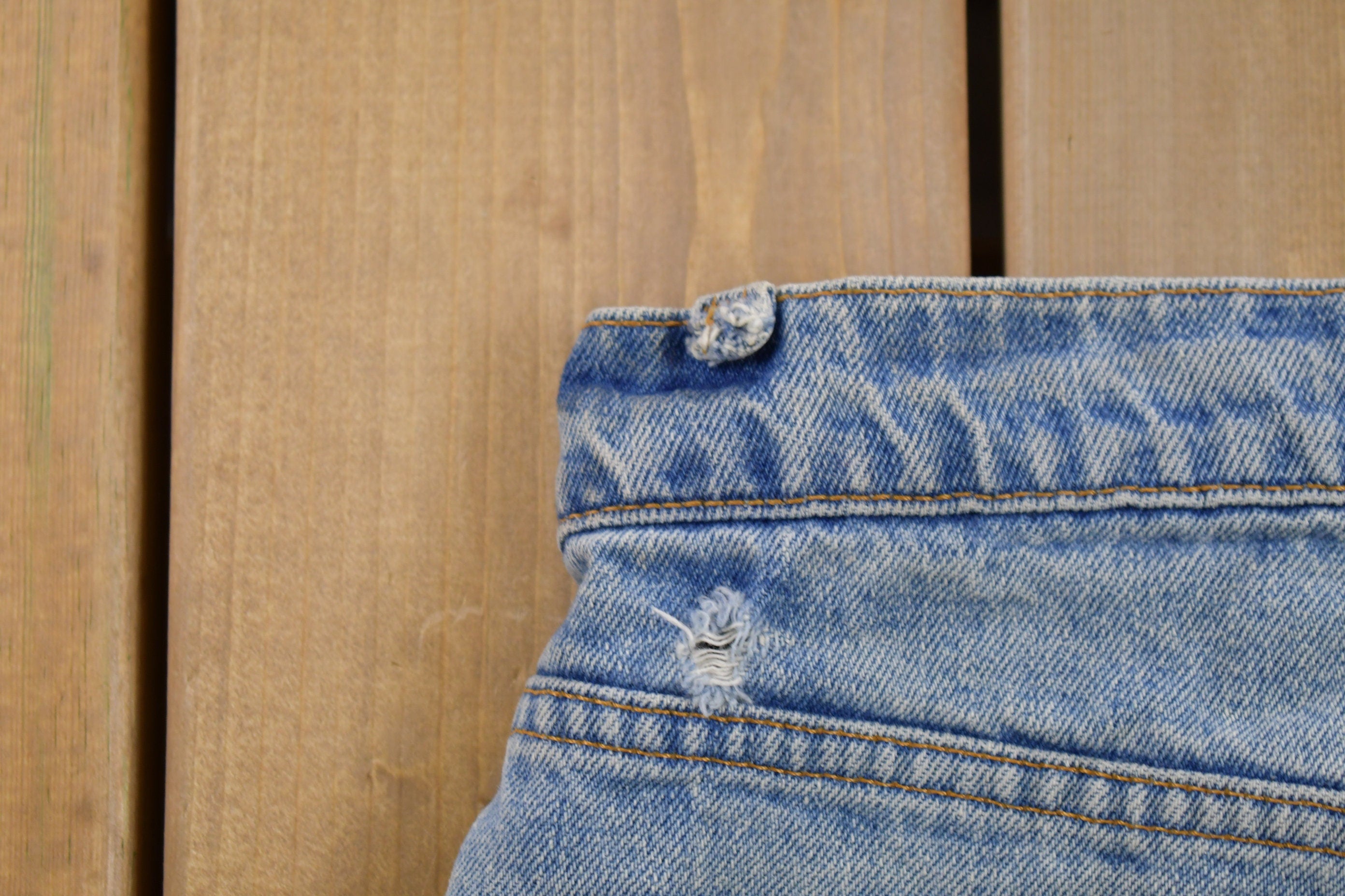 Vintage 1990s Levi's 565 Red Tab Denim Jeans Size 38 x 30 / Blue / Light Wash / Vintage Denim / Made In USA / 90s Levi's / Distressed