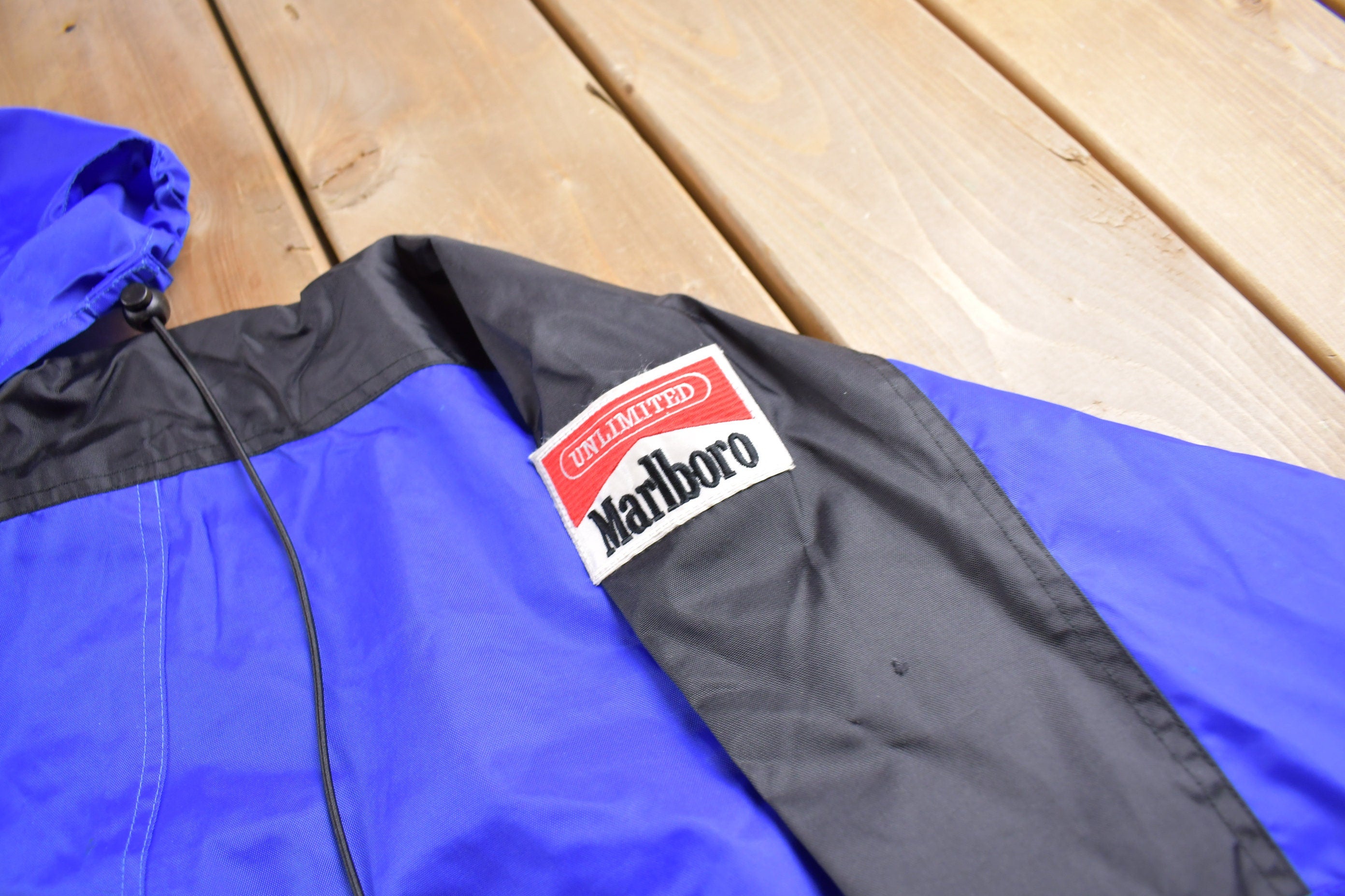 Vintage 1990s Marlboro Unlimited Color Block Windbreaker Jacket