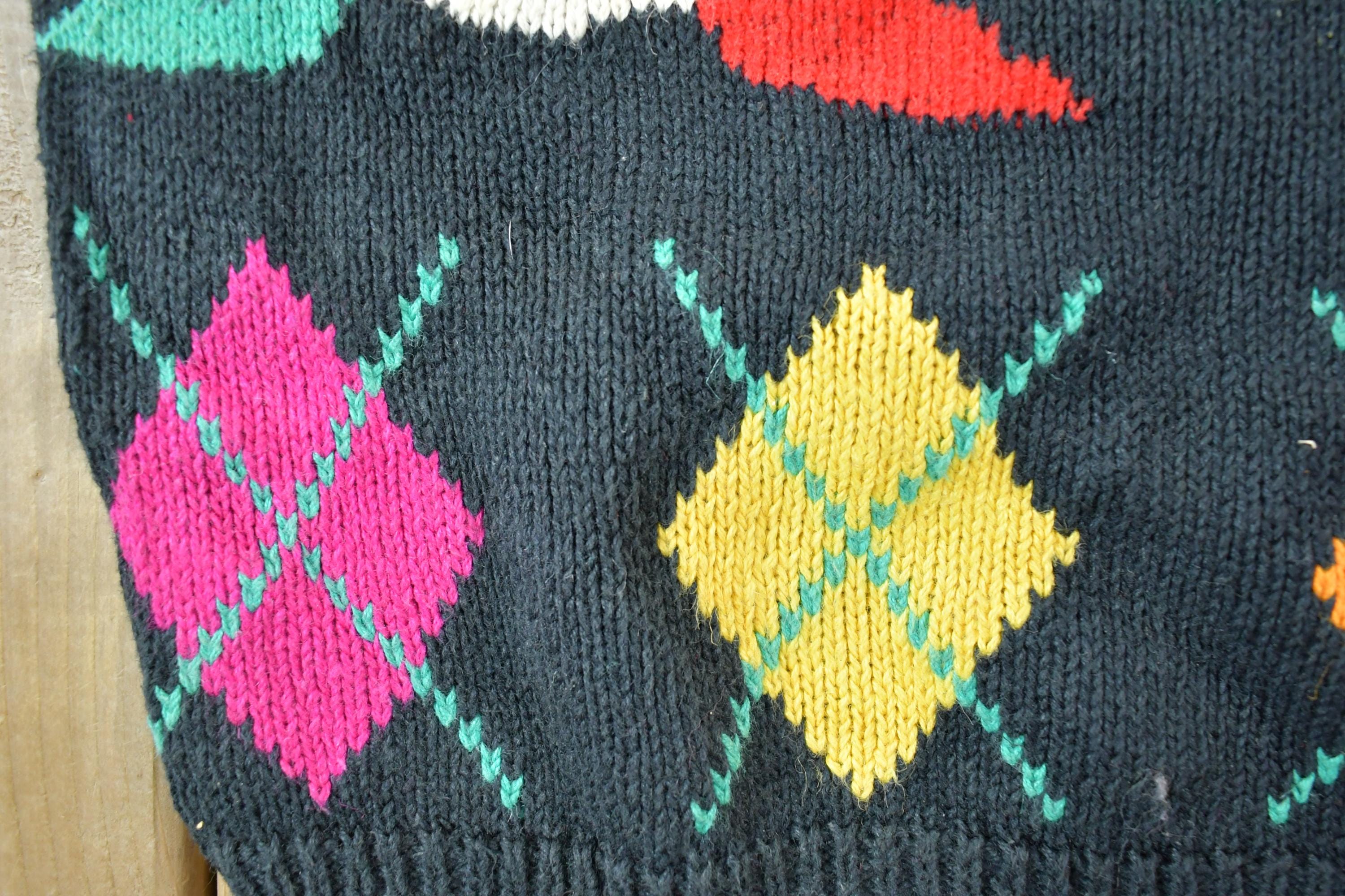 Vintage 1990s Images By Duet Floral Knit Crewneck Sweater