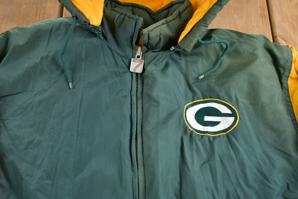 Vintage 1990s Green Bay Packers NFL Logo7 Puffer Jacket