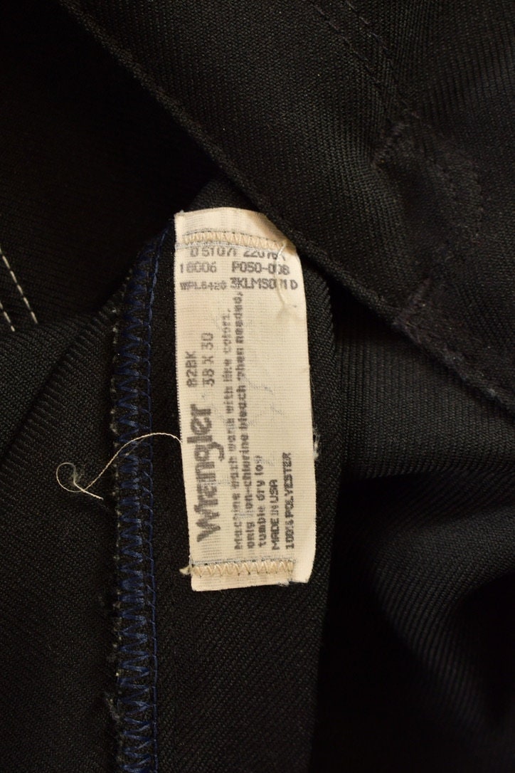 Vintage 1990's Wrangler Black Polyester Pants 38 x 29