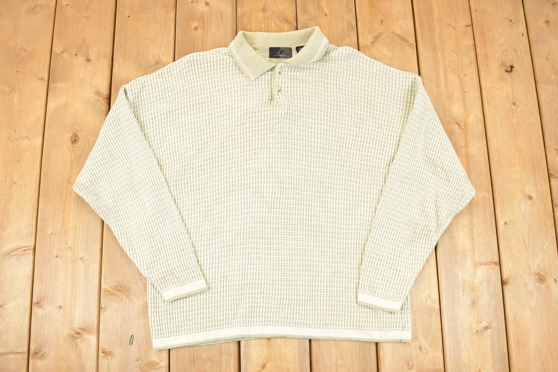 Vintage 1990s J Ferrar Knit Button Up Shirt Men's L