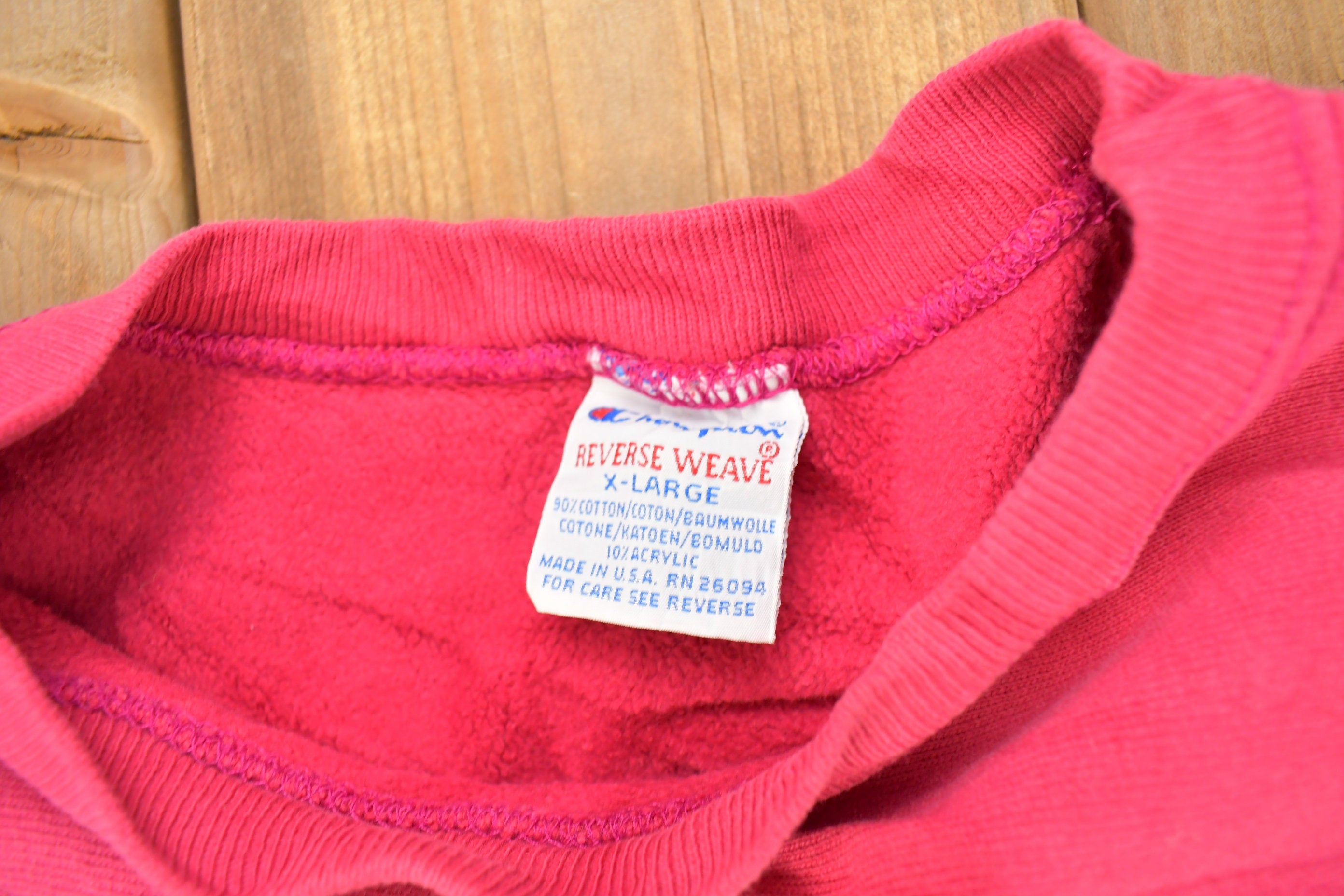 Vintage 1990s Blank Pink Champion Reverse Weave Crewneck