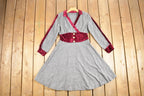 Vintage 1980s Houndstooth Plaid Shirt Dress