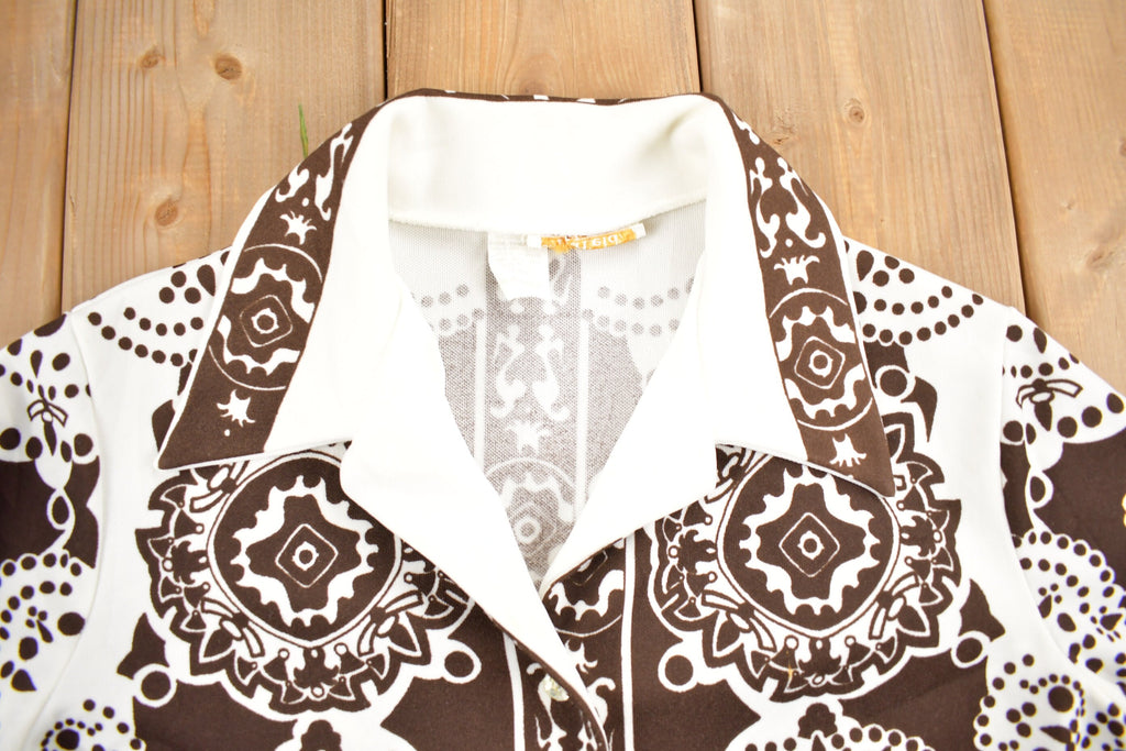 Vintage 1970s Mosaic Graphic Button Up Shirt