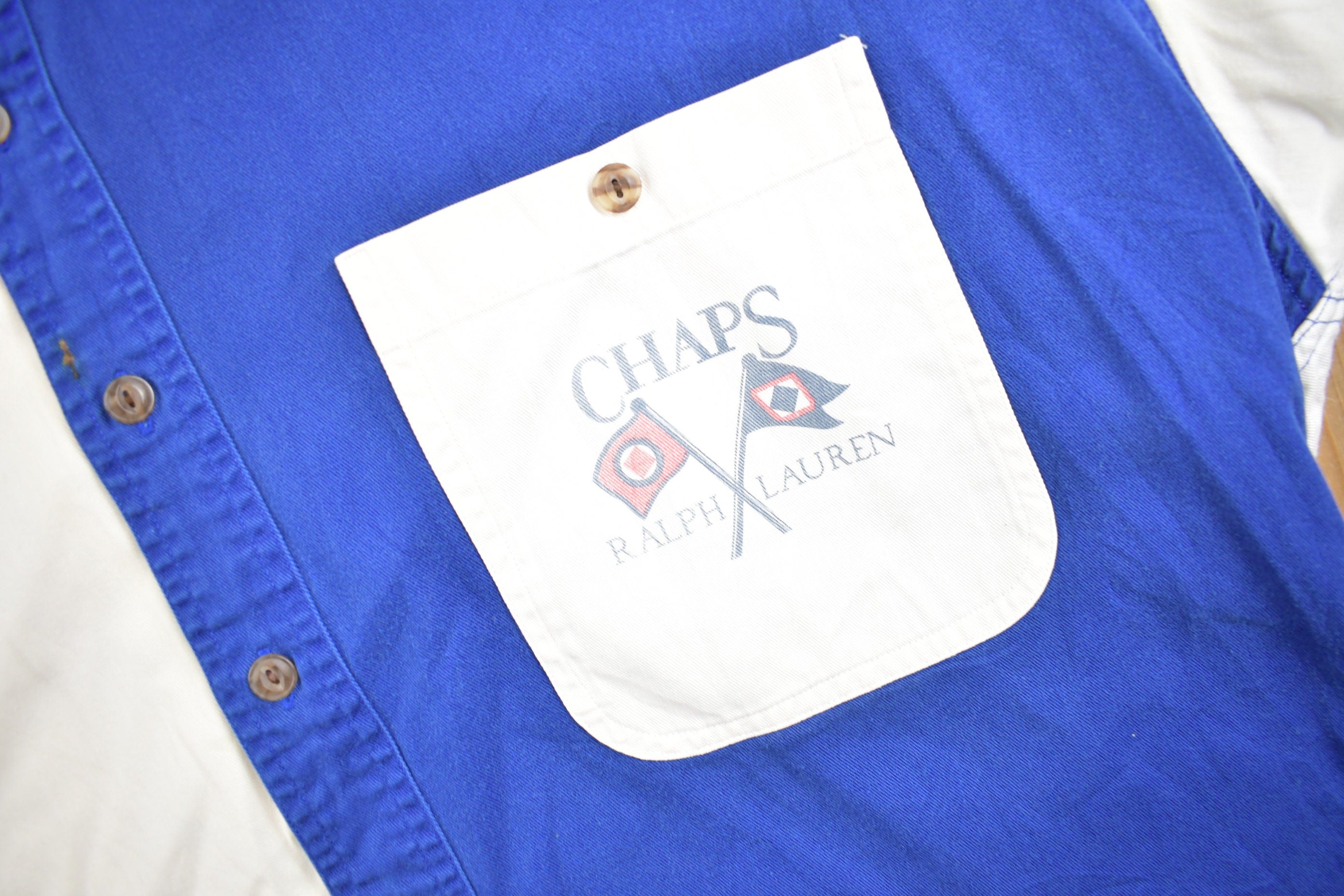Vintage 1990s Chaps Ralph Lauren Sailing Button Up Shirt Schooner