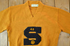 Vintage 1948 Imperial Athletic Knitwear S Basketball Knit University Collegiate V Neck Sweater