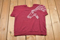 Vintage 1990s Ripped Sleeves Horse Crewneck Sweatshirt