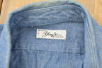 Vintage 1990s Blue Button Up Shirt With Lapels