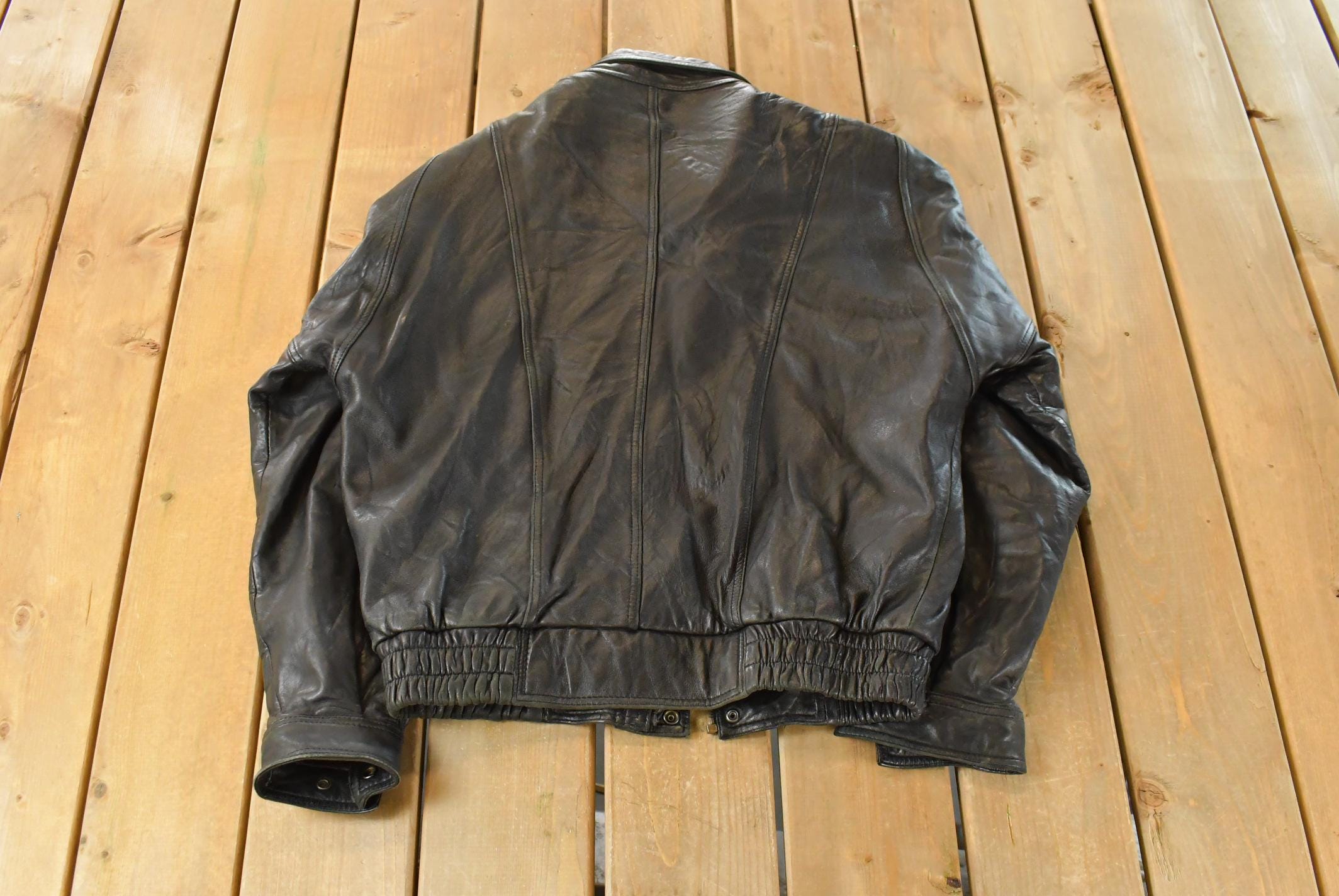 Vintage 1990s G-III Leather Biker Jacket Men's Medium