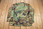 Vintage 1986 Woodland Camo Military Button Up Shirt