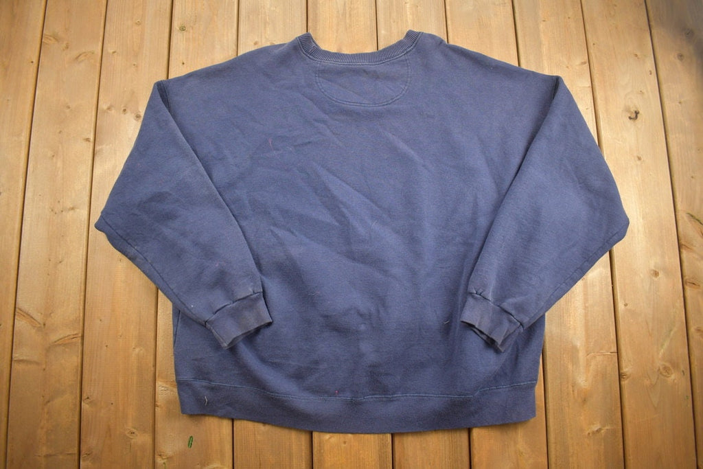 Vintage 1990s Starter Blank Navy Crewneck Sweatshirt
