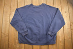 Vintage 1990s Starter Blank Navy Crewneck Sweatshirt