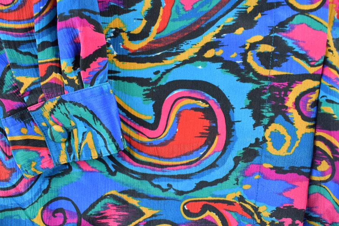 Vintage 1990s Art Deco Button Up Shirt