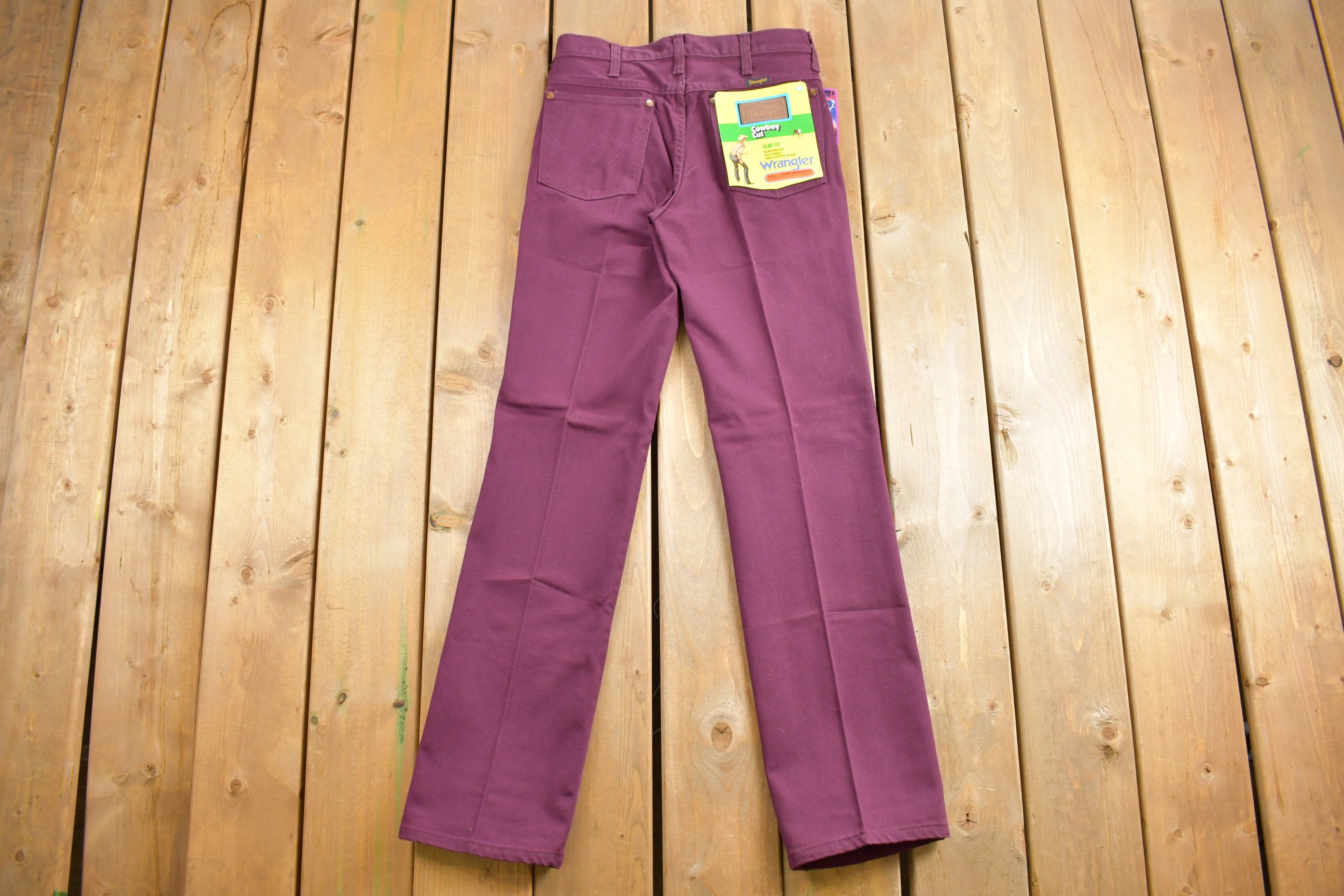 Wrangler Cowboy Cut Deadstock Vintage 1980s Jeans Size 28 x 32 Burgundy