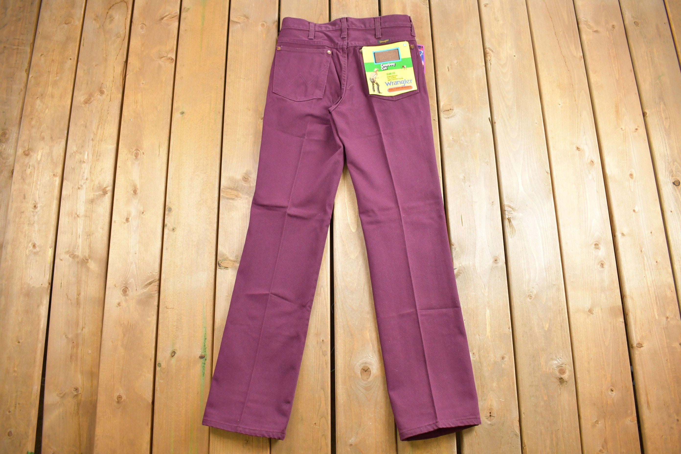 Wrangler Cowboy Cut Deadstock Vintage 1980s Jeans Size 31 x 32 Burgundy
