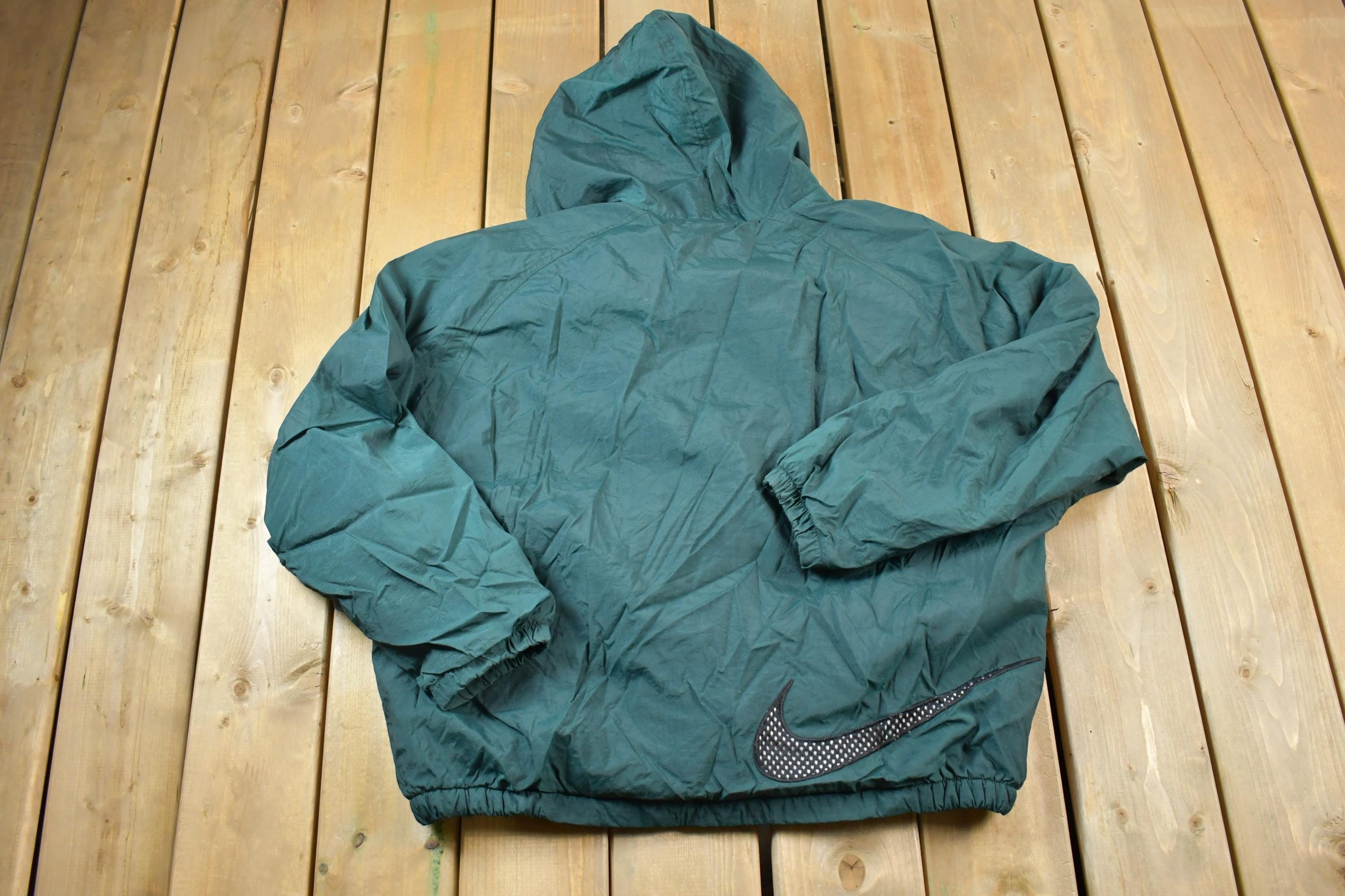 Vintage 1990s Nike Green Lined Windbreaker Jacket