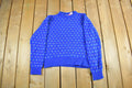 Vintage 1990s Ashley Wool Floral Knit Crewneck Sweater Women's S-M