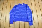 Vintage 1990s Ashley Wool Floral Knit Crewneck Sweater Women's S-M