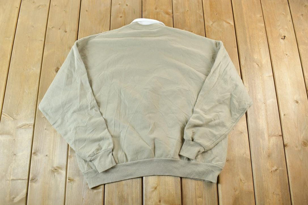 Vintage 1990s Winter Birds Cute Collared Embroidered Crewneck Sweater