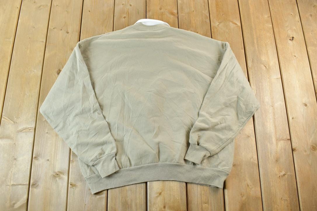 Vintage 1990s Winter Birds Cute Collared Embroidered Crewneck Sweater