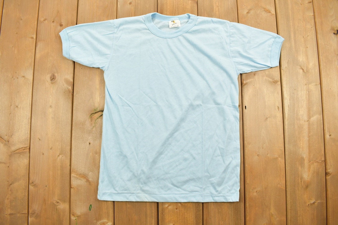 Vintage 1980s Blue Blank T Shirt