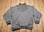 Vintage 1990s Greenline Grey Blank Quarter Zip Sweatshirt