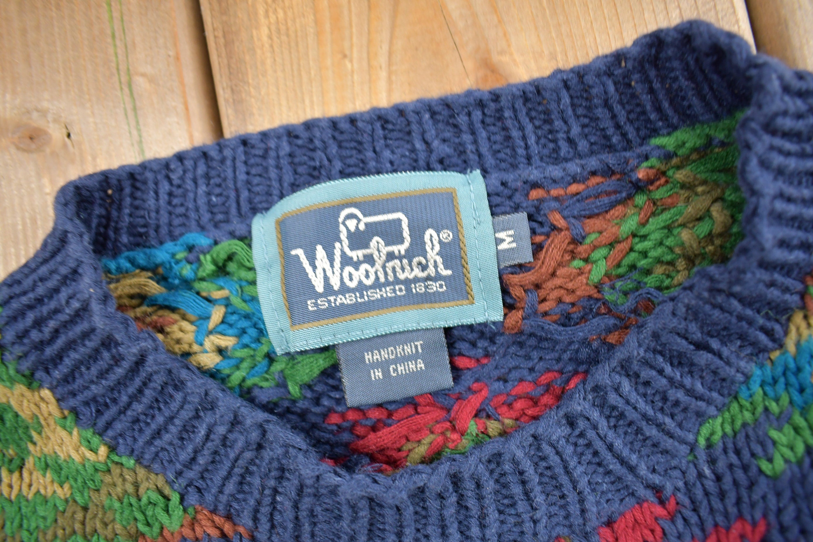 Vintage 1990s Woolrich Aztec Pattern Knitted Crewneck Sweater