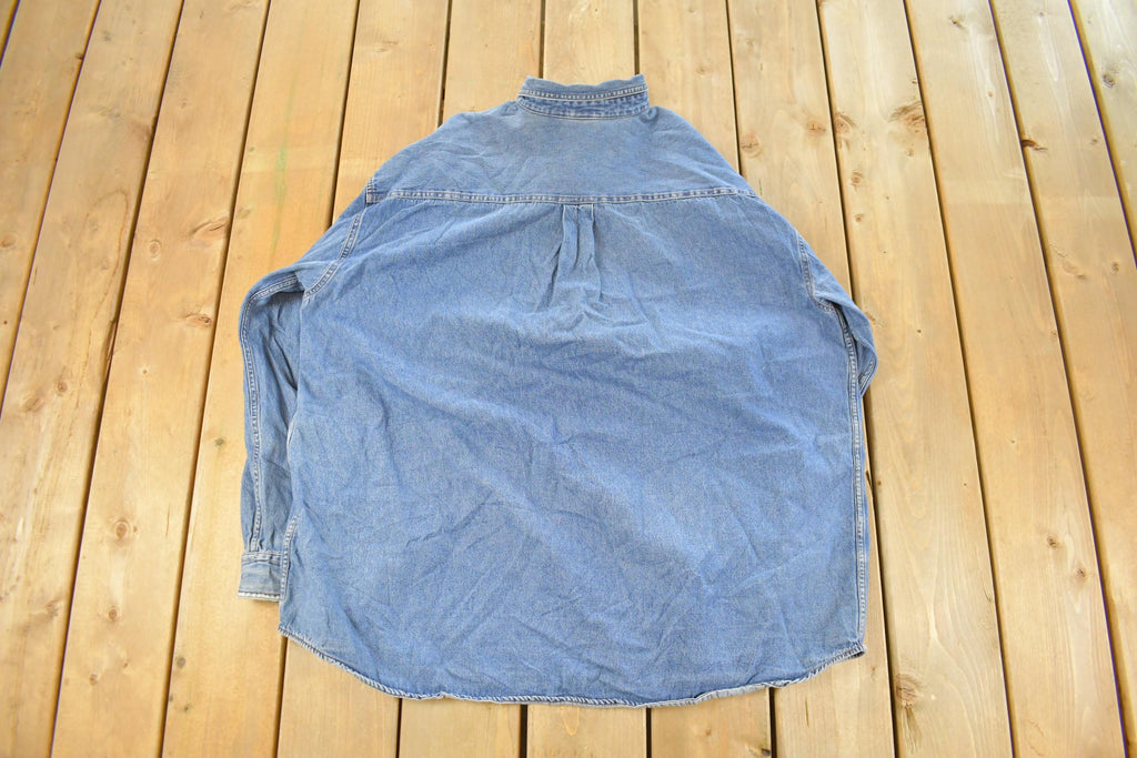 Vintage 1990s Snow White Seven Dwarves Disney Denim Button Up Shirt Men's 2X