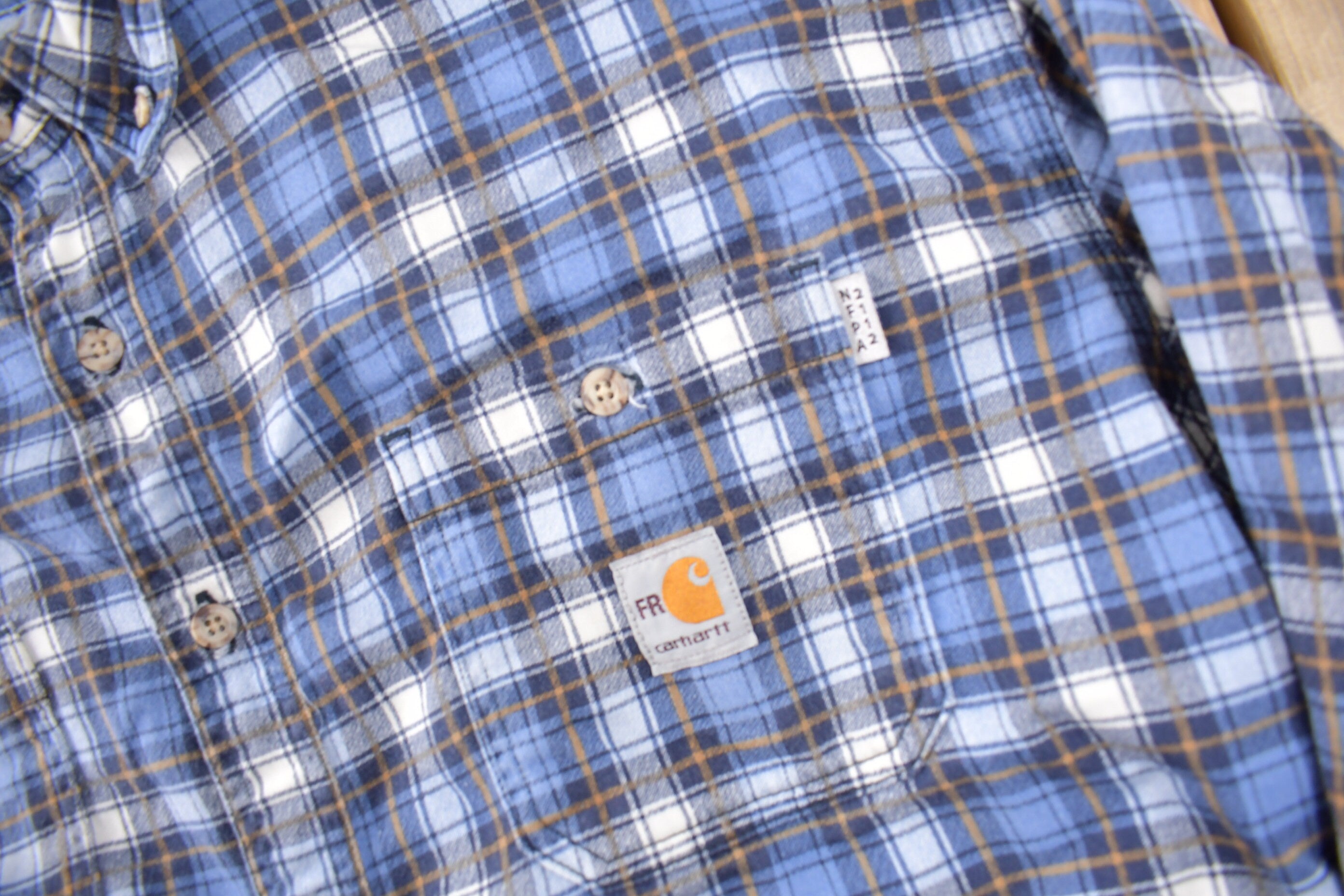 Vintage Y2K Carhartt Flame Resistant Plaid Button Up Flannel Shirt Size 2XL