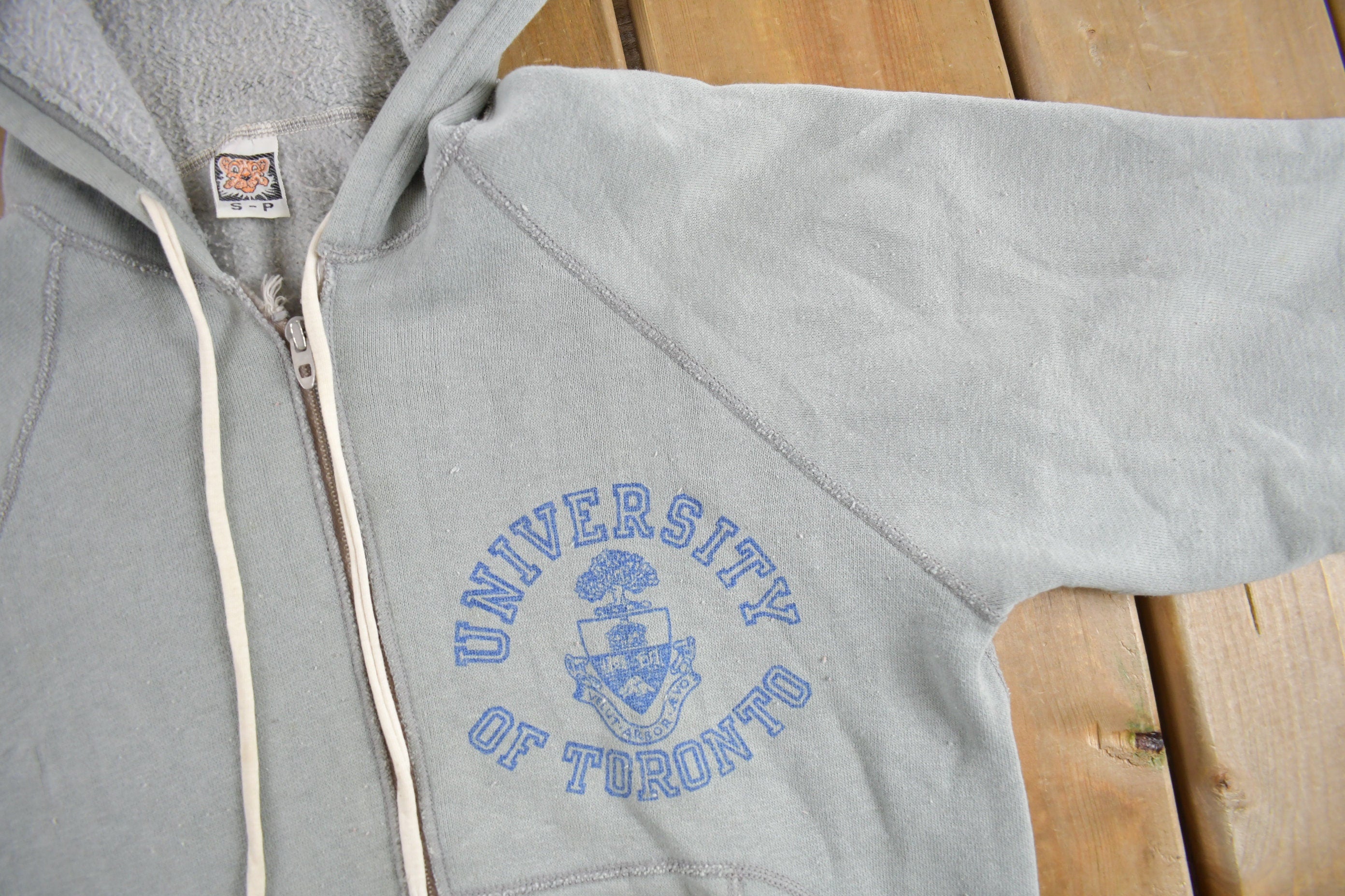 Vintage 1970s University of Toronto Collegiate Zip Up Hoodie