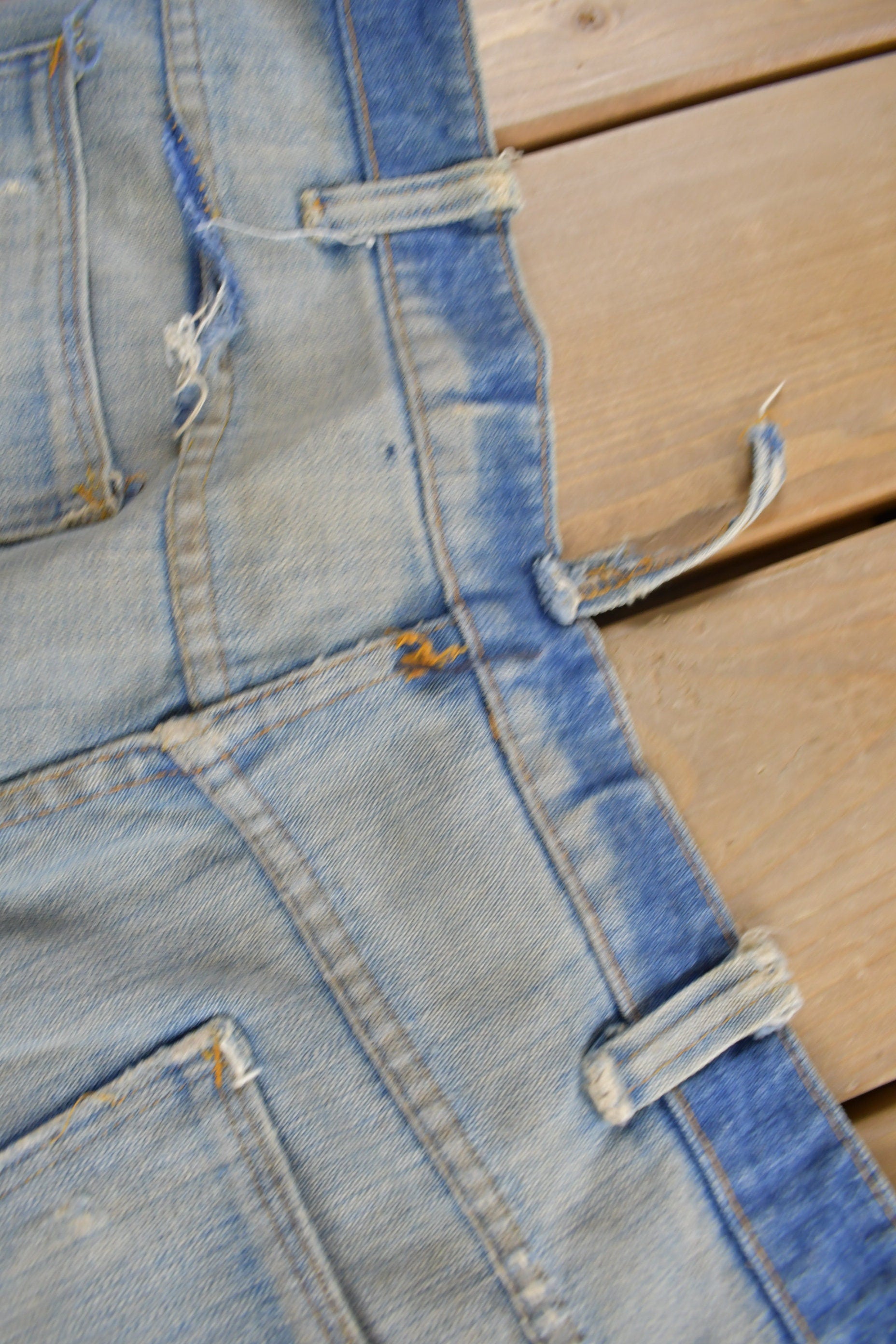 Vintage 1970s Distressed Flare Jeans Size 36 x 28