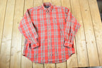 Vintage 1990s Ralph Lauren Red Plaid Button Up Shirt Men's XL