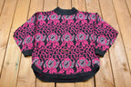 Vintage Alyssa Brooke Floral Rose Knitted Sweater