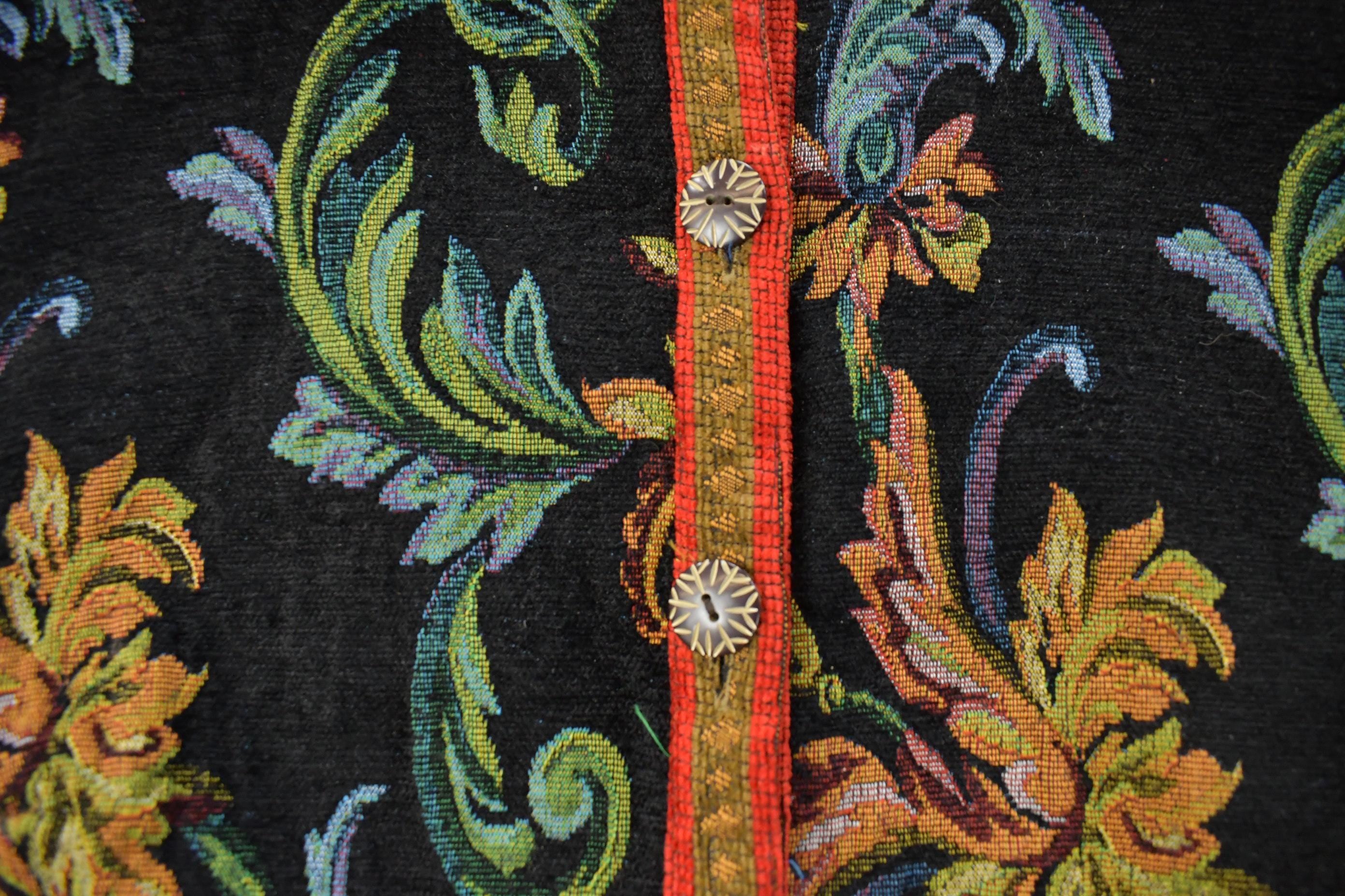 Vintage 1990s Sag Harbor Paisley Floral Tapestry Patchwork Jacket Women's 2X