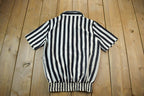 Vintage 1990s Black & White Patterned Striped Shirt