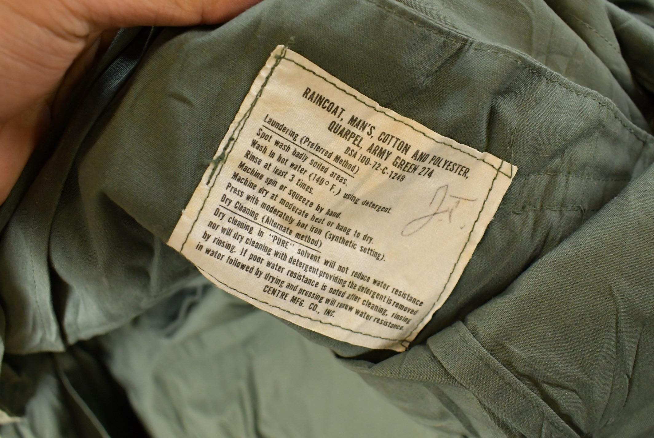 Vintage 1970s Military Overcoat Trench Jacket Men's Medium