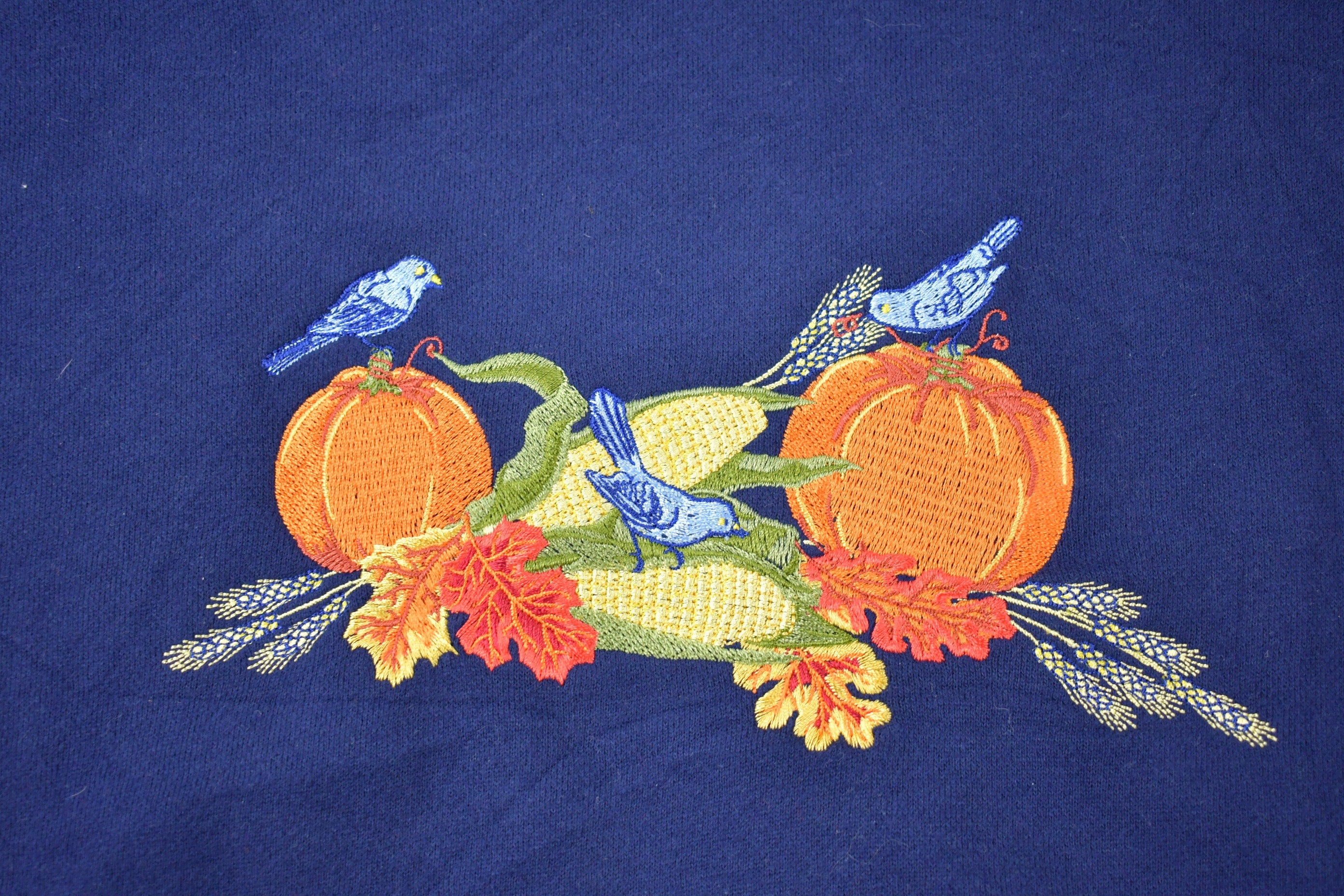 Vintage 1990s Fall Pumpkin Embroidered Crewneck