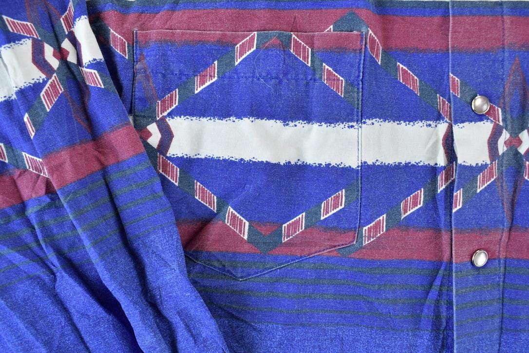 Vintage 1990s Cowboys Turtle Unique Western Button Up Shirt