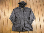 Vintage 1990s Full Length Black Leather Trench Coat
