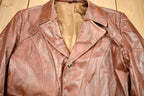 Vintage 1970s Burnt Orange Full Length Angel Skin Nappa Leather Trench Coat