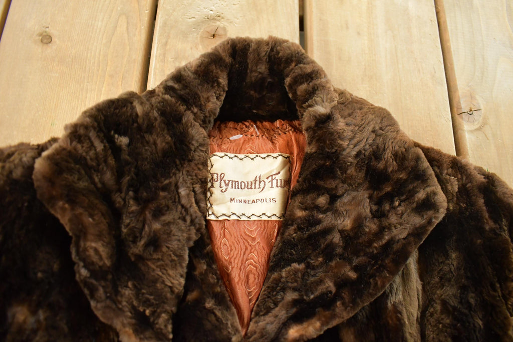 Vintage 1970s Plymouth Fur Sheared Beaver Fur Coat Adult M