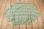 Vintage 1980s Harry Rosen Abstract Knit Crewneck Sweater Made In Italy
