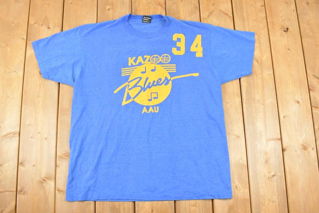 Vintage 1990s Kazoo Blues 34 Souvenir Travel T-Shirt Men's XL