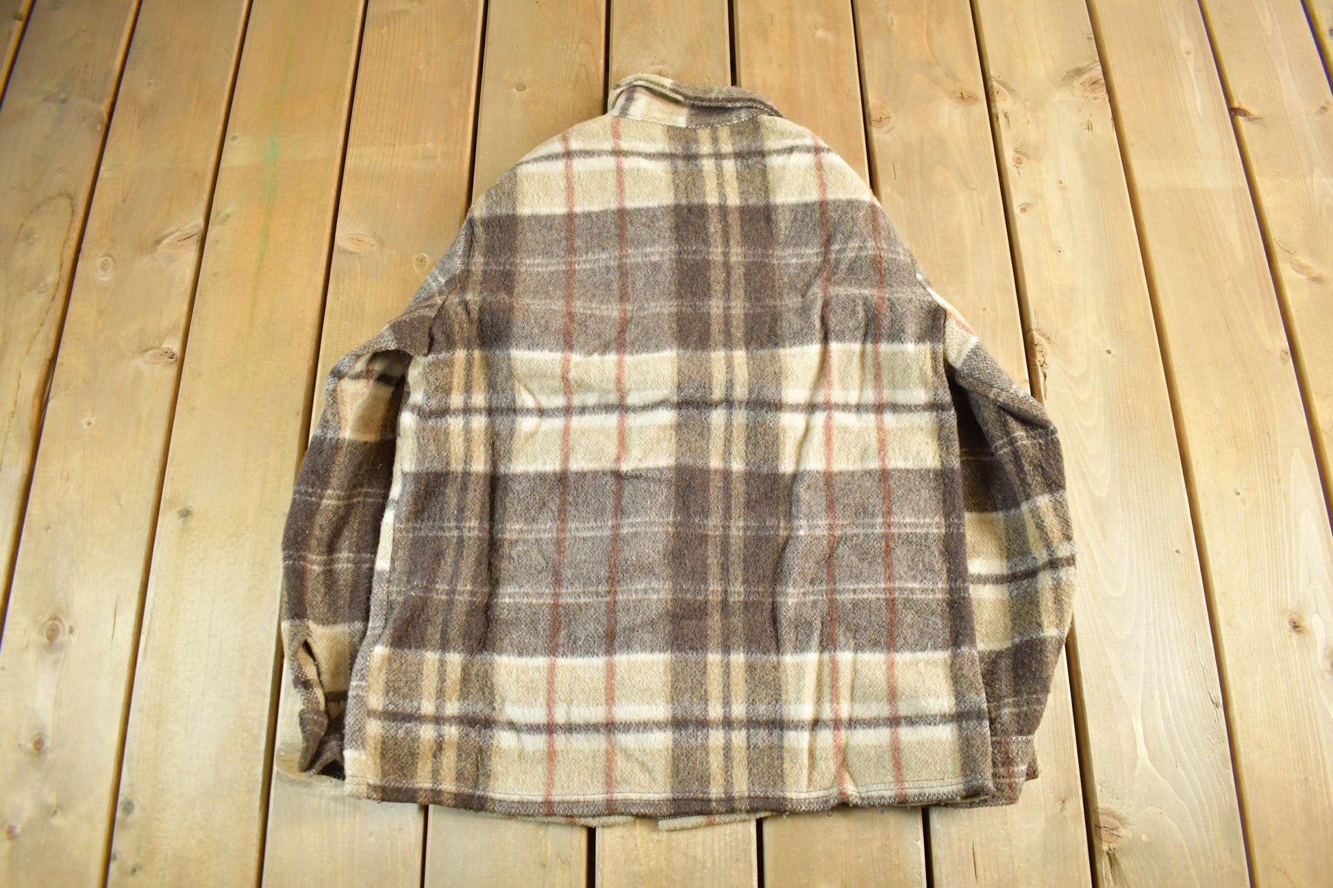 Vintage 1970s Wool Flannel Shirt Jacket Men's S-M