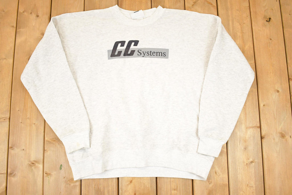 Vintage 1990s CC Systems Graphic Print Lee Heavyweight Crewneck Sweatshirt Mens L
