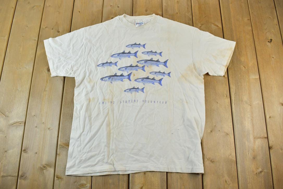 Vintage 1992 Chi Fishing Graphic T-Shirt