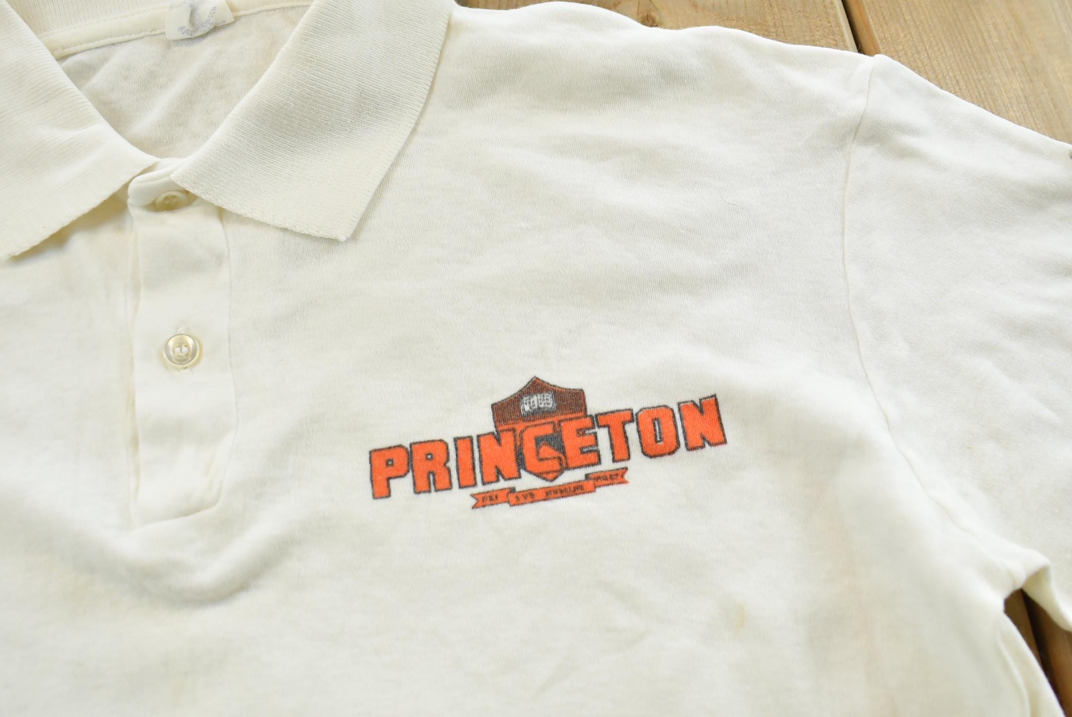 Vintage 1960s Princeton University Collegiate Collared Polo Shirt Mens S