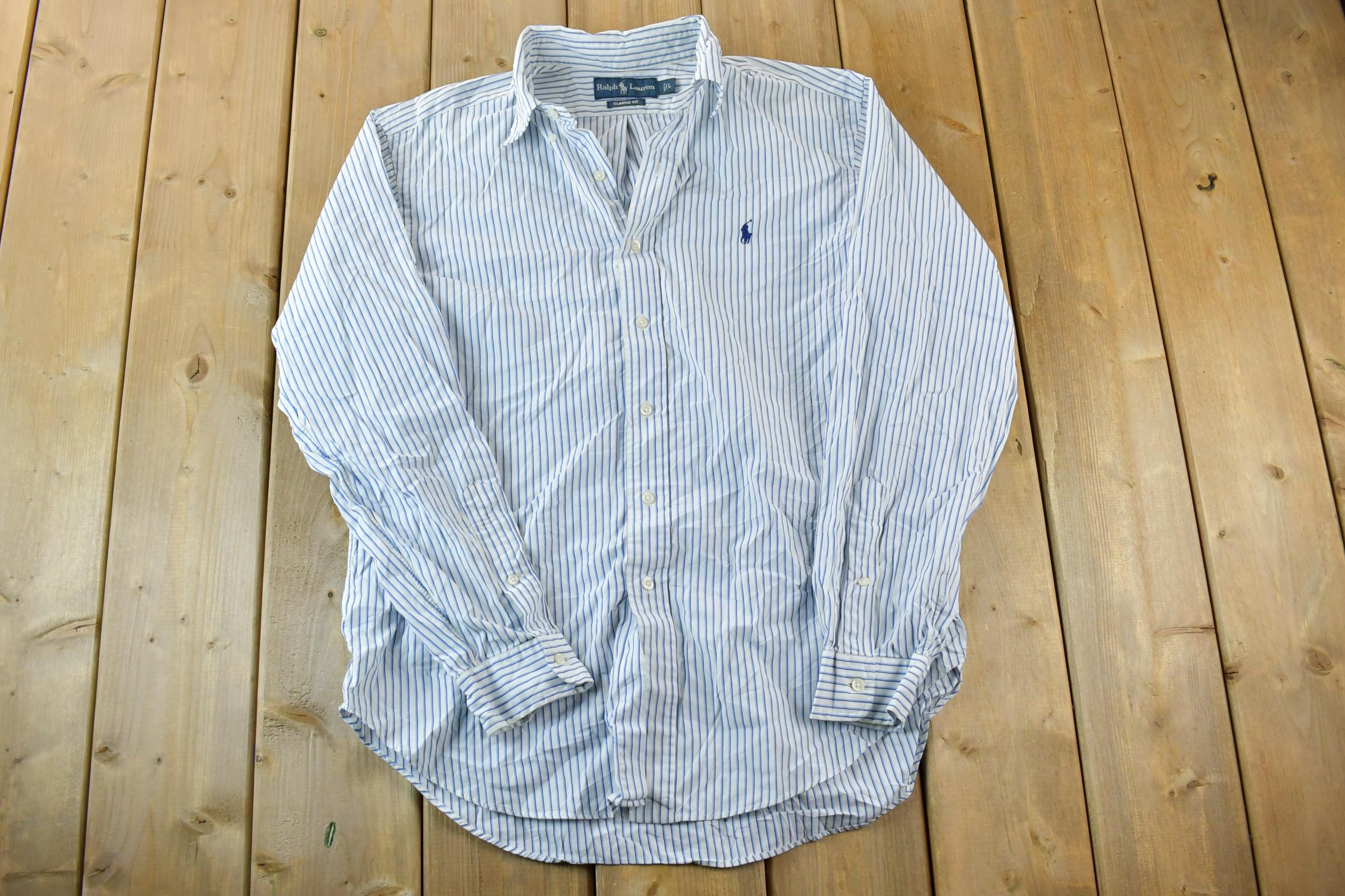 Vintage 90s Polo Striped Button Up Shirt