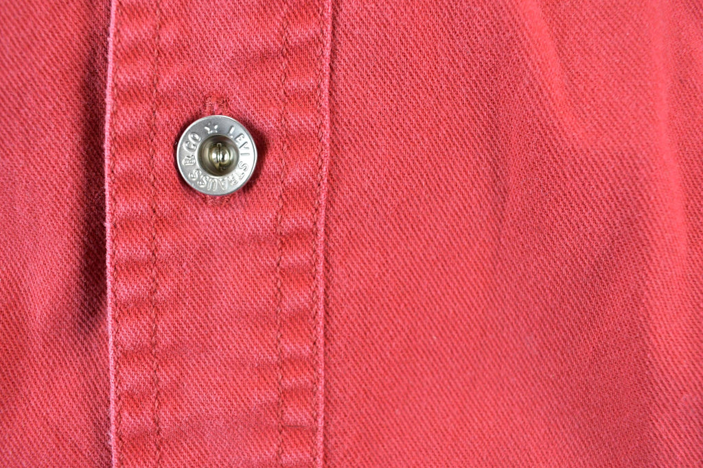 Vintage 1990s Levis Red Denum Button Up Shirt